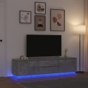 SZAFKA RTV Z OŚWIETLENIEM LED BETON SZARY 193,5X41X50CM