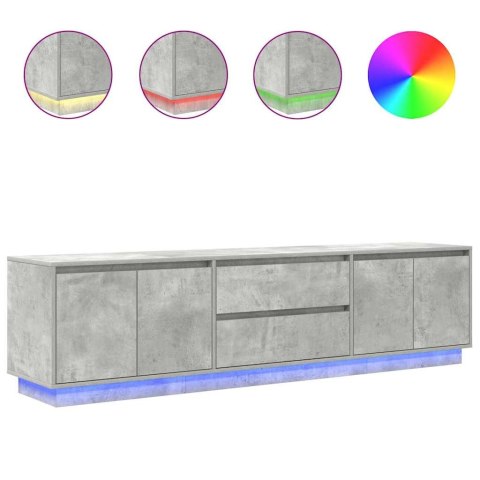 SZAFKA RTV Z OŚWIETLENIEM LED BETON SZARY 193,5X41X50CM