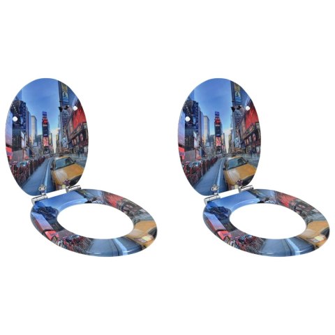 VidaXL Deska toaletowa 2 pcs Wielokolorowe 43,8 x 37,8 cm Płyta MDF