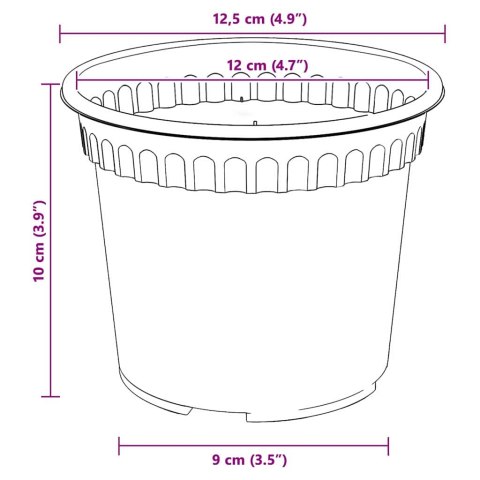 DONICZKI 24 SZT. CZARNE Ø 12,5X10CM Z TWORZYWA SZTUCZNEGO