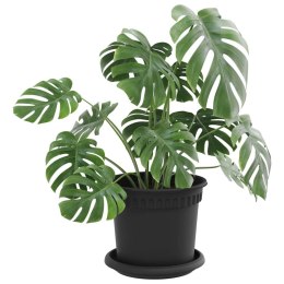 ZESTAW 24X DONICZKA OGRODOWA 15X12 CM CZARNA OKRĄGŁA PLASTIKOWA KWIETNIK