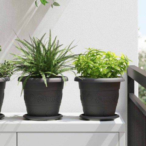 DONICZKI 24 SZT. CZARNE Ø 26X21.5CM Z TWORZYWA SZTUCZNEGO