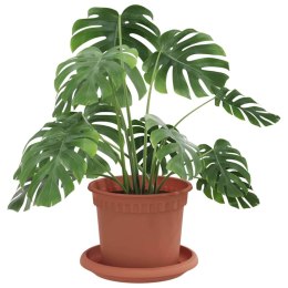 ZESTAW 24X DONICZKA OGRODOWA 12,5X10 CM CZERWONA CEGLASTA OKRĄGŁA PLASTIK