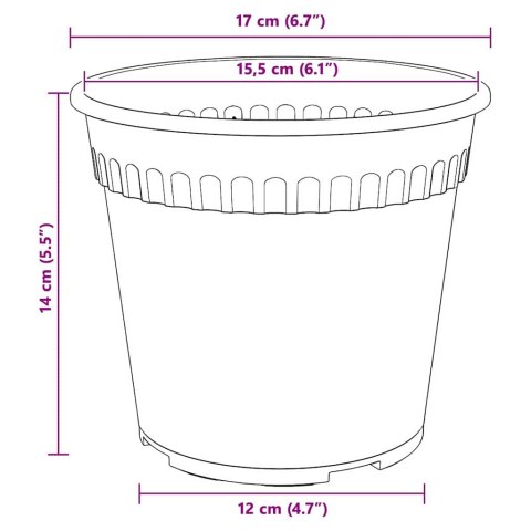 DONICZKI 24 SZT. CZERWONY CEGLASTY Ø 17X14CM