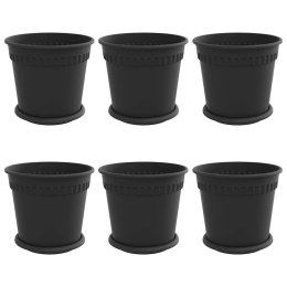 DONICZKI 6 SZT. CZARNE Ø 19X16CM Z TWORZYWA SZTUCZNEGO