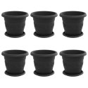 DONICZKI 6 SZT. CZARNE Ø 26X21.5CM Z TWORZYWA SZTUCZNEGO