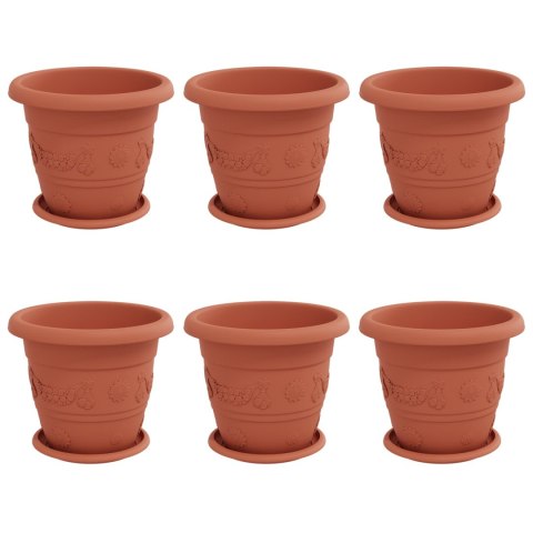 DONICZKI 6 SZT. CZERWONY CEGLASTY Ø 26X21.5CM