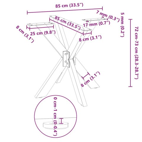NOGA DO STOŁU JADALNEGO SPIDER SHAPE CZARNY 85X85X(72-73)CM STAL