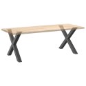 NOGI DO STOŁU JADALNEGO W KSZTAŁCIE LITERYX2 SZT. ANTRACYT 90X(72-73)CM STAL