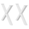 NOGI DO STOŁU JADALNEGO W KSZTAŁCIE LITERYX2 SZT. BIAŁE 90X(72-73)CM STAL