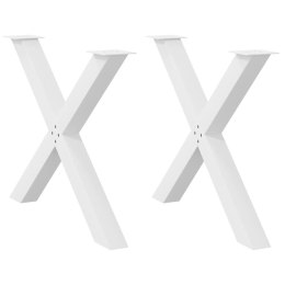 NOGI DO STOŁU JADALNEGO W KSZTAŁCIE LITERYX2 SZT. BIAŁE 90X(72-73)CM STAL