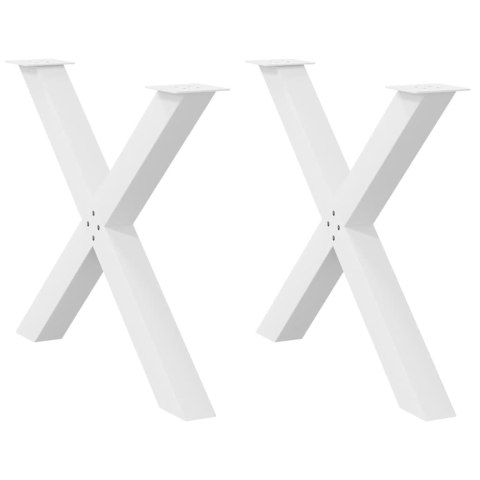 NOGI DO STOŁU JADALNEGO W KSZTAŁCIE LITERYX2 SZT. BIAŁE 90X(72-73)CM STAL