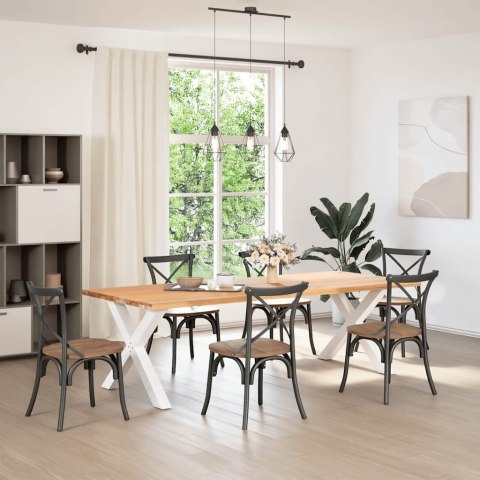 NOGI DO STOŁU JADALNEGO W KSZTAŁCIE LITERYX2 SZT. BIAŁE 90X(72-73)CM STAL