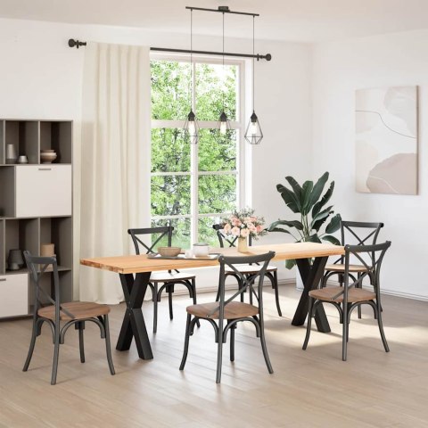 NOGI DO STOŁU JADALNEGO W KSZTAŁCIE LITERYX2 SZT. CZARNE 50X(72-73)CM STAL