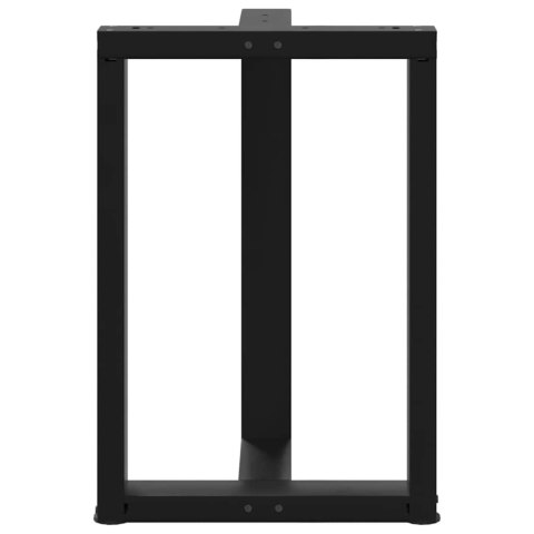 NOGI DO STOŁU JADALNEGO W KSZTAŁCIE LITERY T 2 SZT. CZARNE 50X35X(72-73)CM STAL