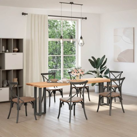 NOGI DO STOŁU KONSOLOWEGO W KSZTAŁCIE LITERY T 2 SZT. ANTRACYT 38X25X(72-73)CM STAL