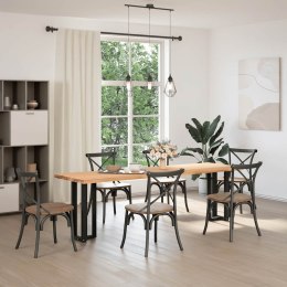 NOGI DO STOŁU KONSOLOWEGO W KSZTAŁCIE LITERY T 2 SZT. CZARNE 38X25X(72-73)CM STAL