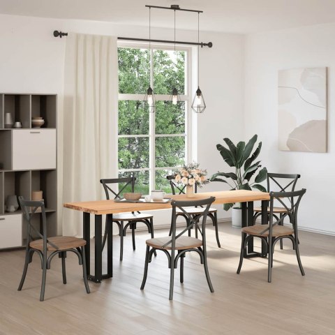 NOGI DO STOŁU KONSOLOWEGO W KSZTAŁCIE LITERY T 2 SZT. CZARNE 38X25X(72-73)CM STAL