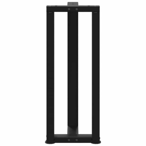 NOGI DO STOŁU KONSOLOWEGO W KSZTAŁCIE LITERY T 2 SZT. CZARNE 38X25X(72-73)CM STAL