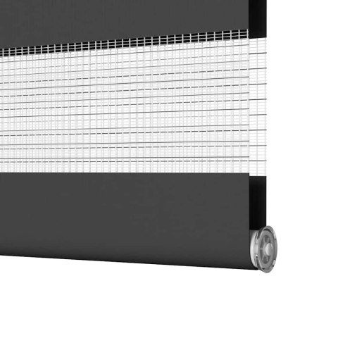 VidaXL Roleta Zebra Czarna 150x100 cm Szerokość tkaniny Poliester