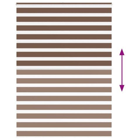 VidaXL Roleta zebra, brązowe, szerokość tkaniny 160,9 cm, poliester