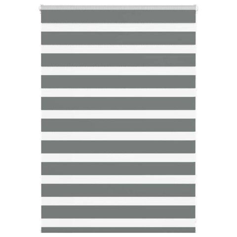 VidaXL Roleta zebra, ciemnoszara, szerokość tkaniny 110,9cm, poliester