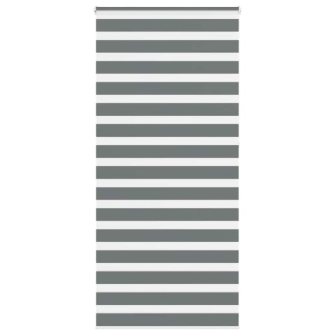 VidaXL Roleta zebra, ciemnoszara, szerokość tkaniny 110,9cm, poliester