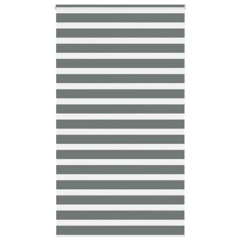 VidaXL Roleta zebra, ciemnoszara, szerokość tkaniny 115,9cm, poliester