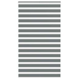 VidaXL Roleta zebra, ciemnoszara, szerokość tkaniny 130,9cm, poliester