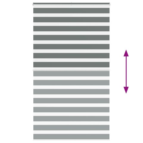 VidaXL Roleta zebra, ciemnoszara, szerokość tkaniny 130,9cm, poliester