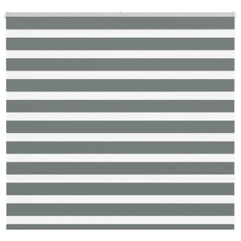 VidaXL Roleta zebra, ciemnoszara, szerokość tkaniny 155,9cm, poliester