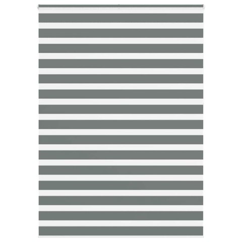 VidaXL Roleta zebra, ciemnoszara, szerokość tkaniny 155,9cm, poliester