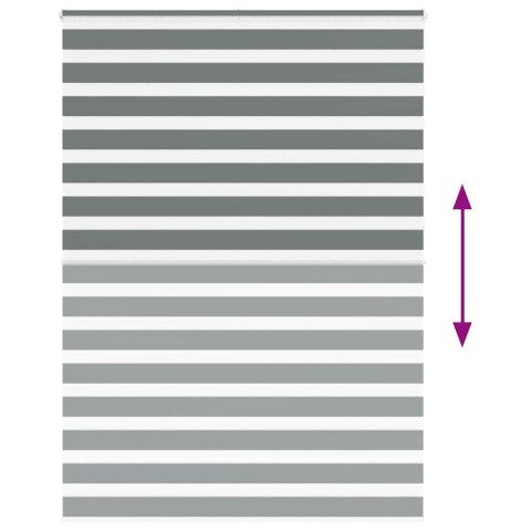 VidaXL Roleta zebra, ciemnoszara, szerokość tkaniny 155,9cm, poliester