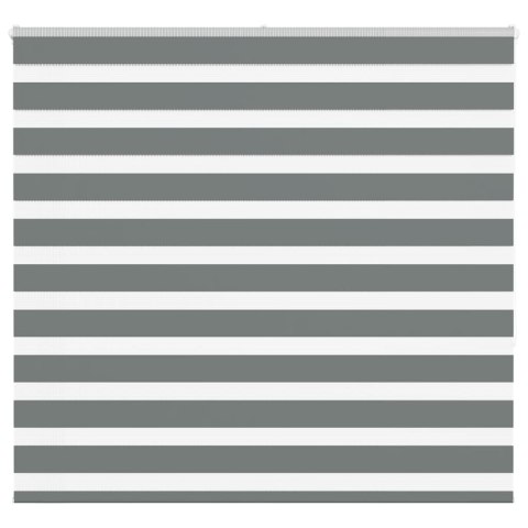 VidaXL Roleta zebra, ciemnoszara, szerokość tkaniny 160,9cm, poliester