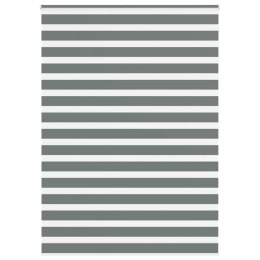 VidaXL Roleta zebra, ciemnoszara, szerokość tkaniny 160,9cm, poliester