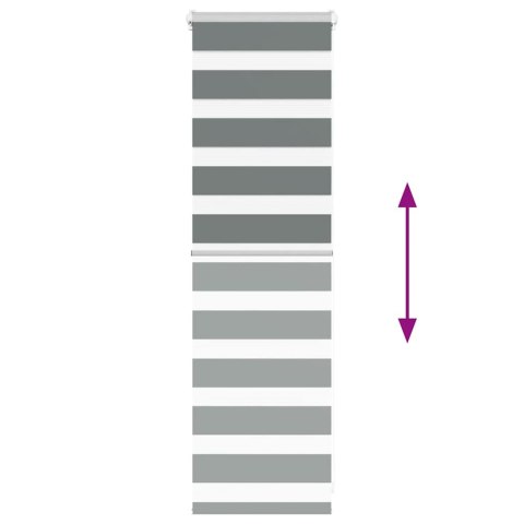 VidaXL Roleta zebra, ciemnoszara, szerokość tkaniny 40,9 cm, poliester