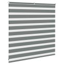 VidaXL Roleta zebra, ciemnoszara, szerokość tkaniny 45,9 cm, poliester