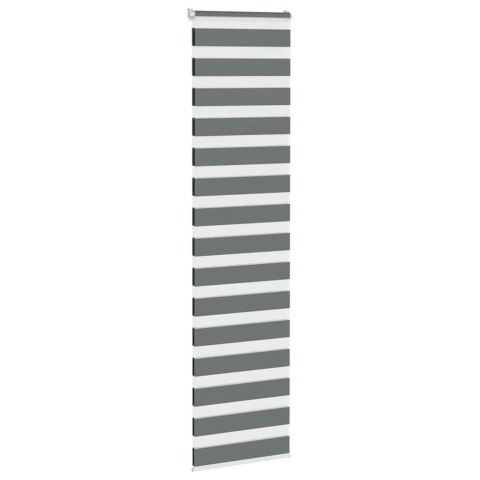 VidaXL Roleta zebra, ciemnoszara, szerokość tkaniny 50,9 cm, poliester