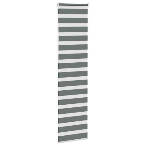 VidaXL Roleta zebra, ciemnoszara, szerokość tkaniny 50,9 cm, poliester