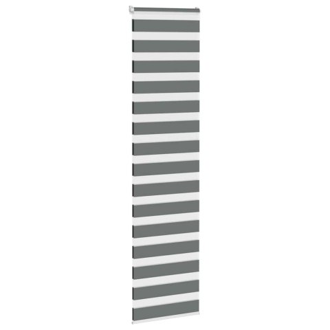 VidaXL Roleta zebra, ciemnoszara, szerokość tkaniny 60,9 cm, poliester