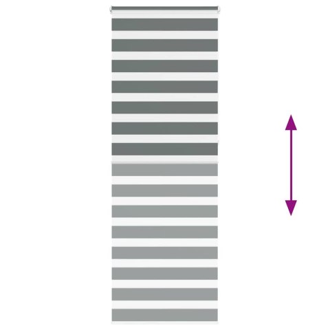 VidaXL Roleta zebra, ciemnoszara, szerokość tkaniny 85,9 cm, poliester