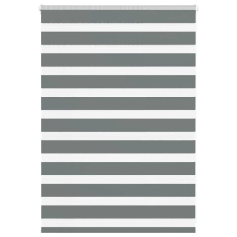 VidaXL Roleta zebra, ciemnoszara, szerokość tkaniny 90,9 cm, poliester