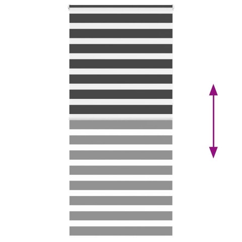 VidaXL Roleta zebra, czarna, szerokość tkaniny 100,9 cm, poliester