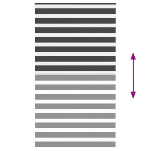 VidaXL Roleta zebra, czarna, szerokość tkaniny 125,9 cm, poliester