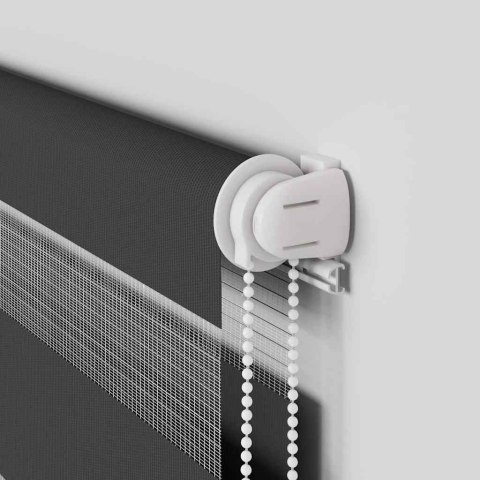 VidaXL Roleta zebra, czarna, szerokość tkaniny 160,9cm, poliester