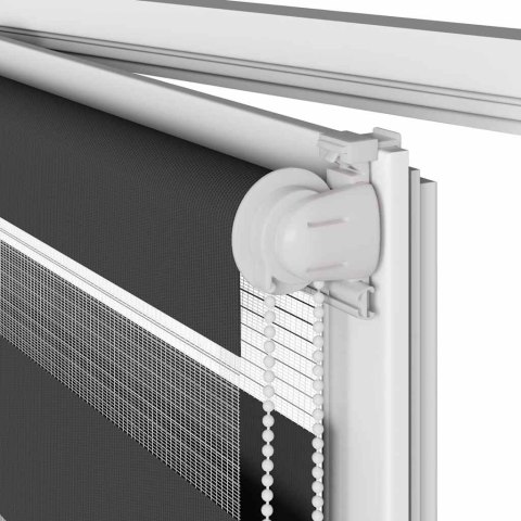 VidaXL Roleta zebra, czarna, szerokość tkaniny 40,9 cm, poliester