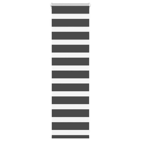 VidaXL Roleta zebra, czarna, szerokość tkaniny 45,9 cm, poliester