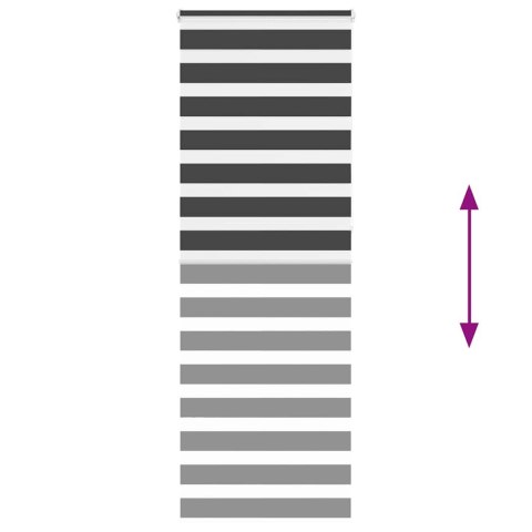VidaXL Roleta zebra, czarna, szerokość tkaniny 70,9 cm, poliester