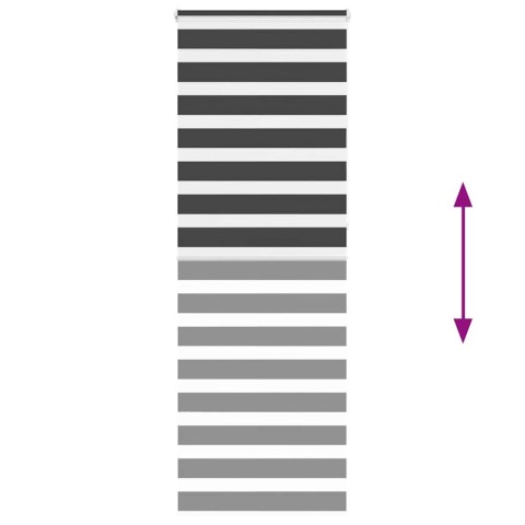 VidaXL Roleta zebra, czarna, szerokość tkaniny 80,9 cm, poliester