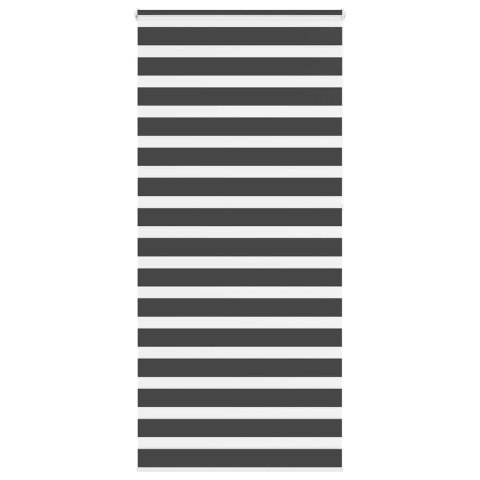 VidaXL Roleta zebra, czarna, szerokość tkaniny 90,9 cm, poliester